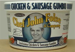 photo of canister of chicken and sausage gumbo